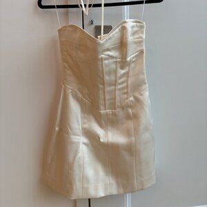 Reformation Pacie Satin Mini Dress In Neutrals Color Size 2